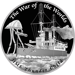 Монета серии Известные корабли в мировой литературе HMS Сын Грома Война Миров