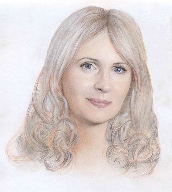 женский портрет рисунок карандашами