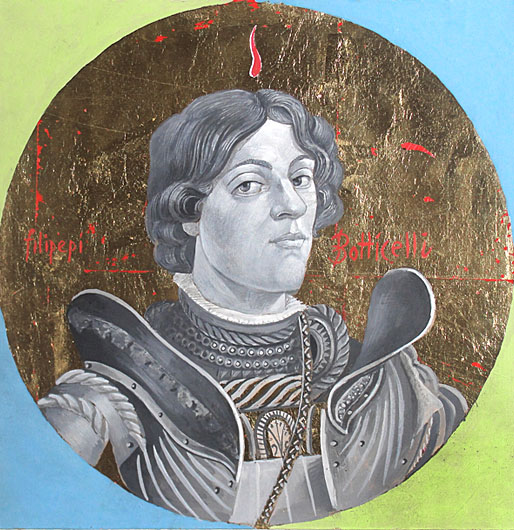 портрет художника Ботичелли в рыцарских латах