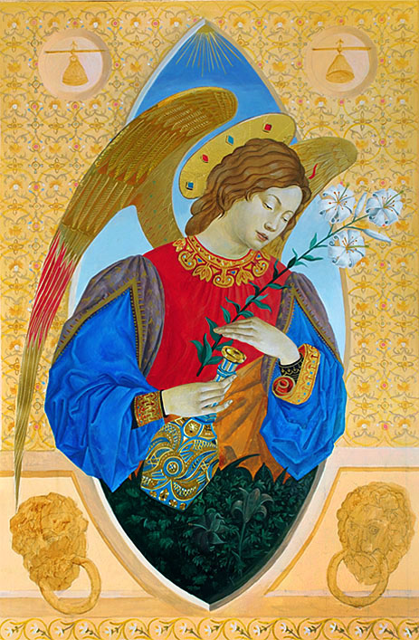 картина Ангел с цветком лилии