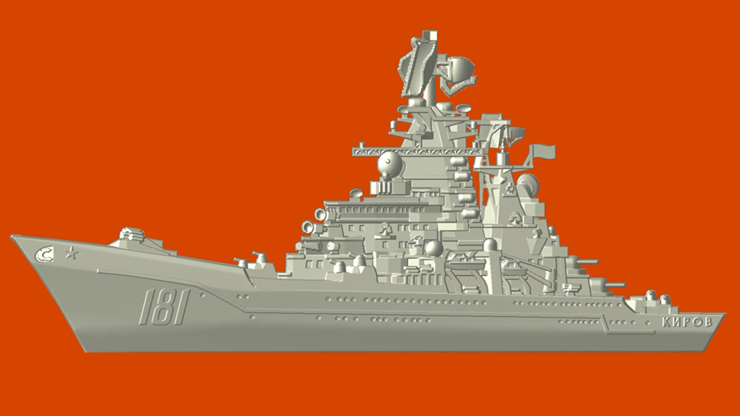 3д рельеф модель атомный крейсер Киров 3D Арткам
