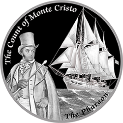Монета серии Известные корабли в мировой литературе Фараон Граф Монте Кристо