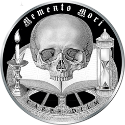 медаль монета Memento mori - carpe diem Помни о смерти лови момент