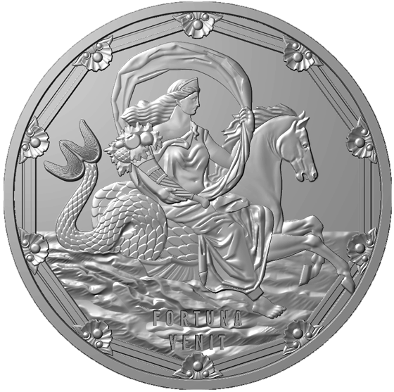 Фортуна Императрица мира Международный конкурс на лучший дизайн монеты 2017 Финал Япония 3D модель Арткам