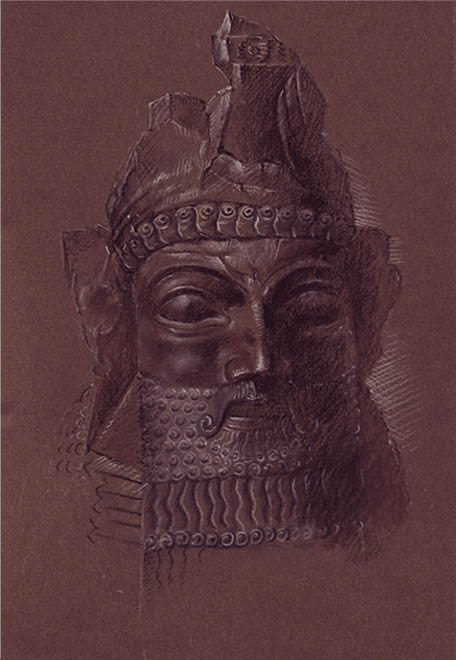 рисунок ассирийского рельефа