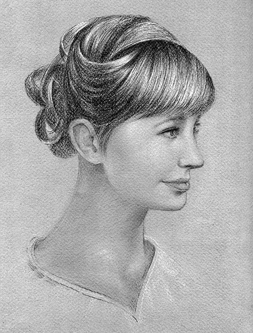рисунок карандашом портрет на заказ девушка