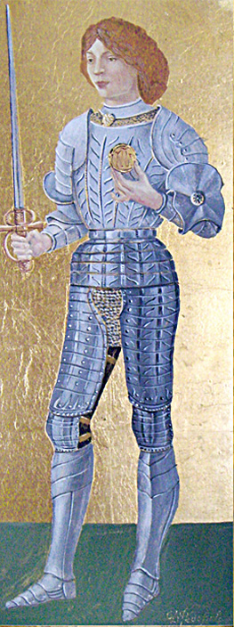 средневековый рыцарь в доспехах